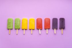 Multicolored ice cream popsicles
