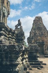 Cloudy sky over ancient temple