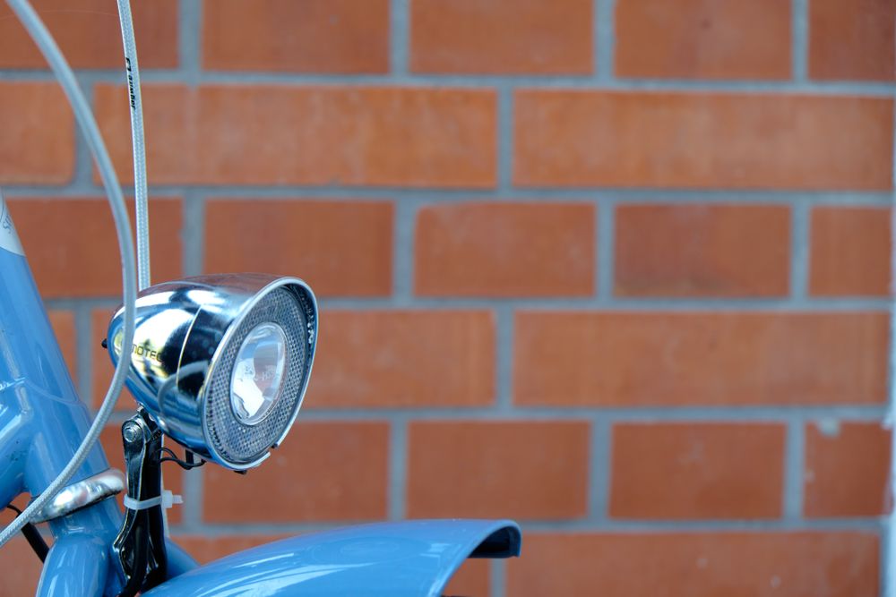 Lamp on retro motorcycle