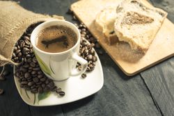 Cup of coffee and pound cake