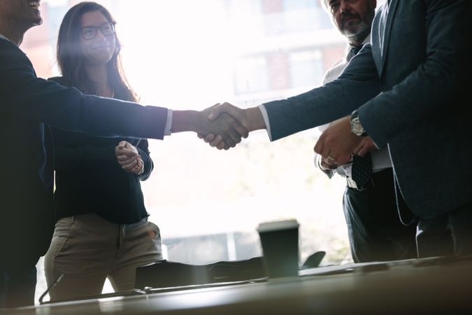 Successful business associates shaking hands