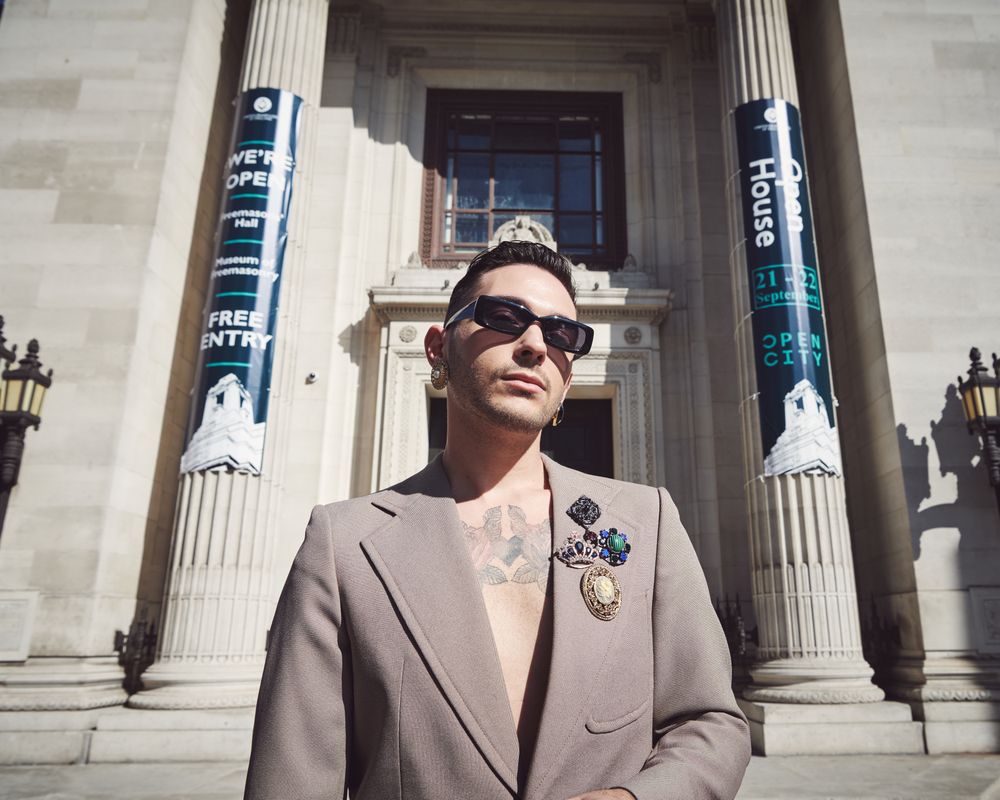 London, England, United Kingdom - September 15th, 2019: Fashionable man pictured in blazer