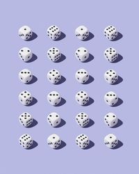 Dice over lavender background