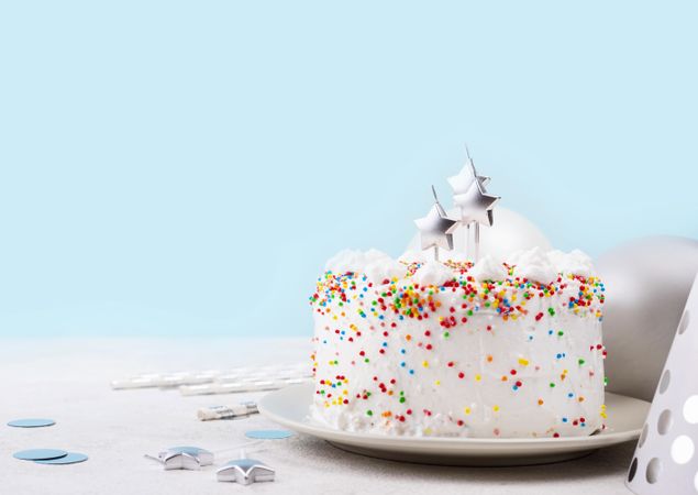 Birthday cake with sprinkles and stars