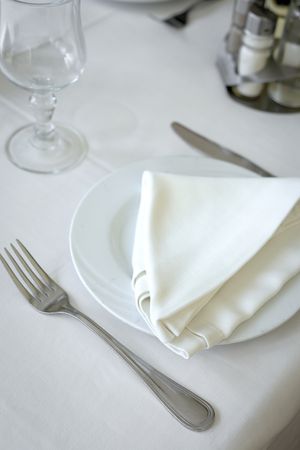 Restaurant table ready to eat