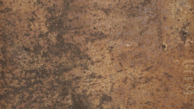 Weathered rusty steel wall with corrosion stains and industrial texture