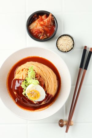 Top View Korean Bibim Guksu