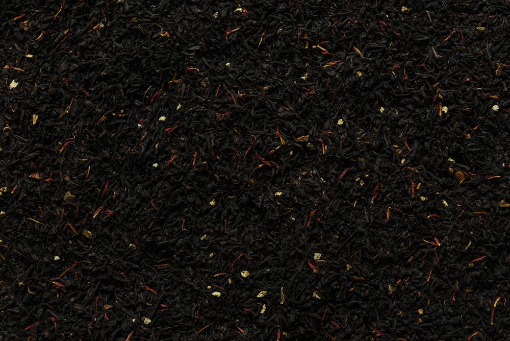 Spiced loose leaf tea with flower petals