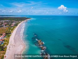 Aerial shot of quiet Brazilian beach  4jVVRX
