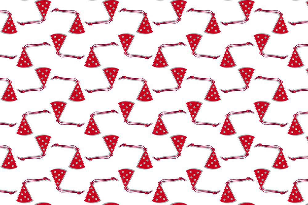 Rows of Christmas present tags