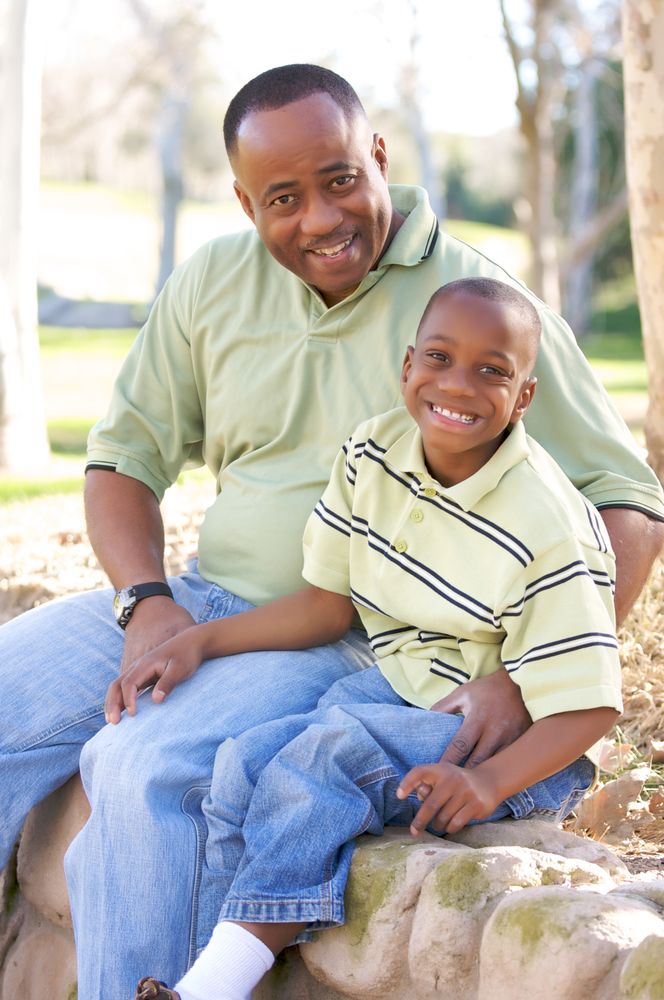 Man and Child Having Fun