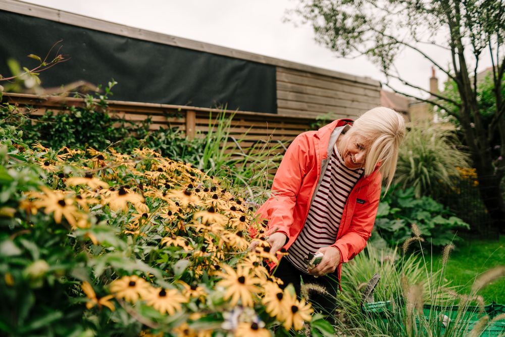 Older woman gardening