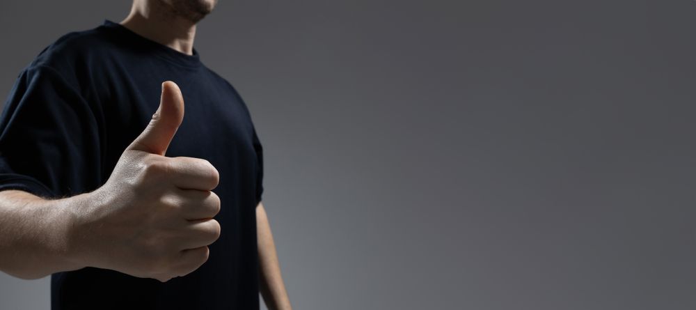Man giving thumbs up