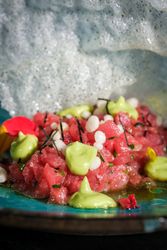 Tasty tune tartare with wasabi