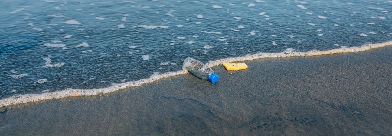 Garbage on the seashore