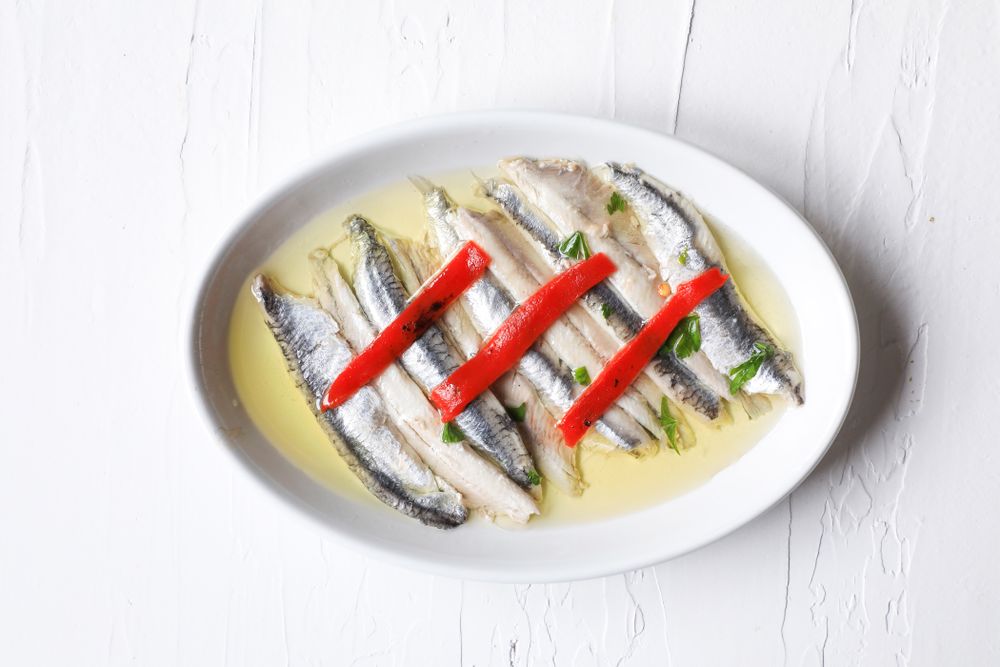 Delicious small sea fish on dish