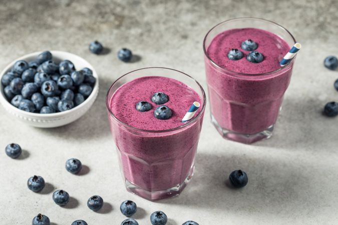 Frozen Cold Healthy Blueberry Smoothie