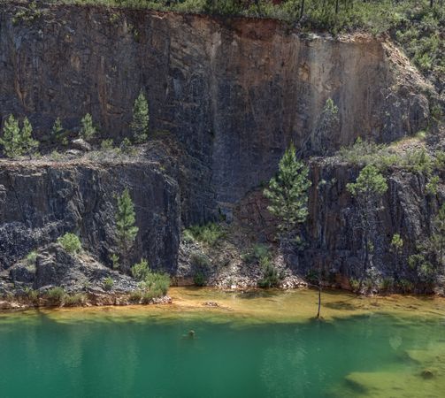 Green water river in valley of Riotinto