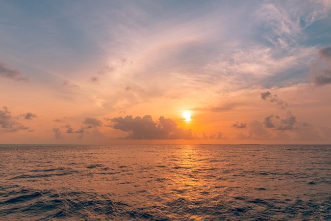 Beautiful sunset in the Maldives, landscape