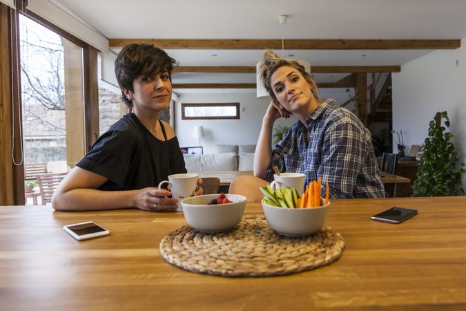 two women at home
