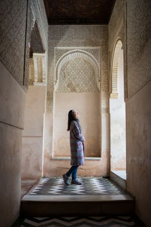 Woman in old Islamic palace