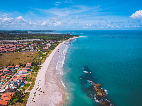 Quiet beach on sunny day in Brazil