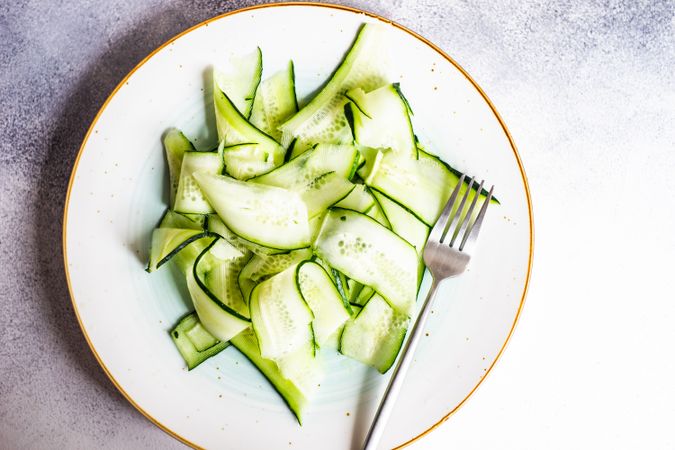Shaved cucumber salad