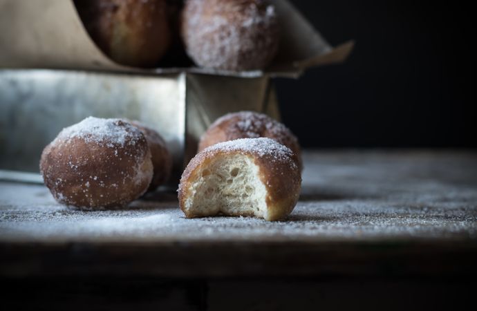 Baked cakes on table