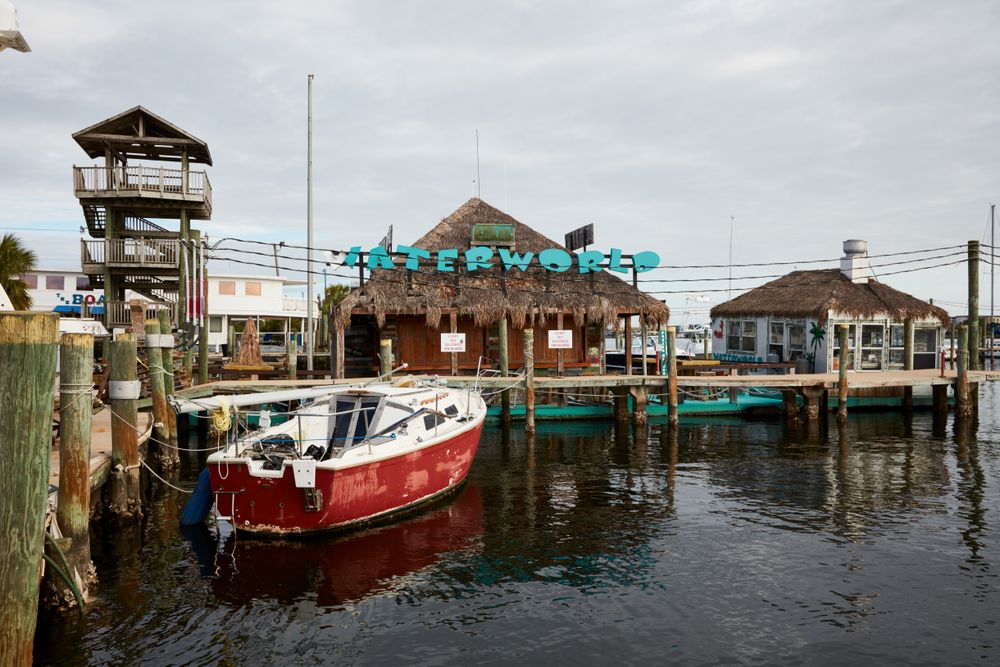 Tropical “Waterworld” marina at Fort Walton Beach, Florida