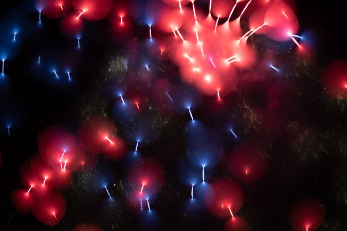 Bright fireworks on night sky