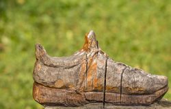 Old wooden shoe carving