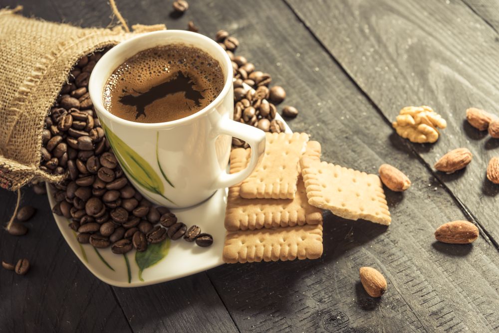 Cup of coffee and biscuits