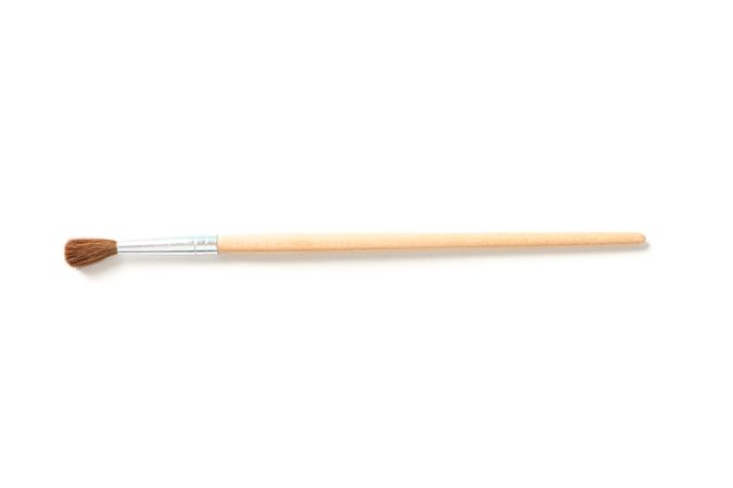 Painting brush isolated on plain background, top view