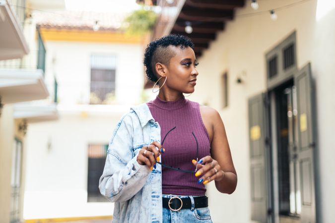 Portrait of a cool Latin American woman in the city