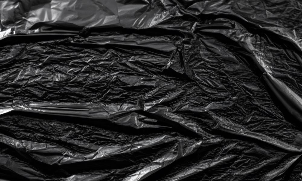 dark crumpled and creased plastic poster texture background
