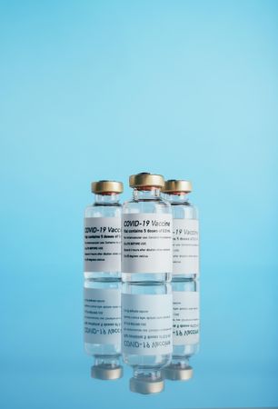 Three covid-19 vaccine vials
