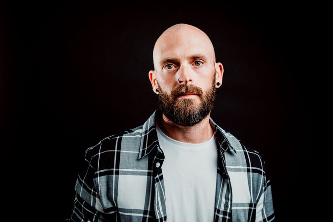 Young bald man