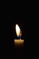 Candle flame light in the dark