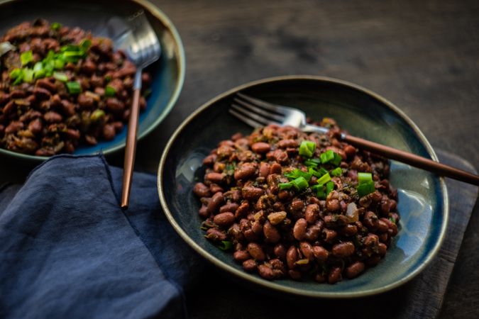 Two bowls of traditional Georgian lobio dish