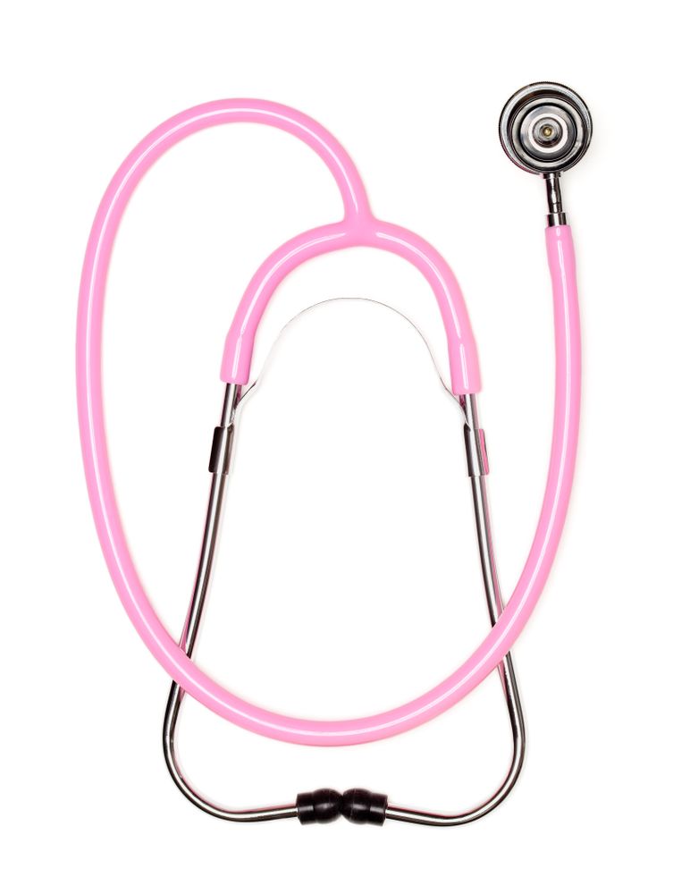 Pink Pediatric Stethoscope on Blank Background