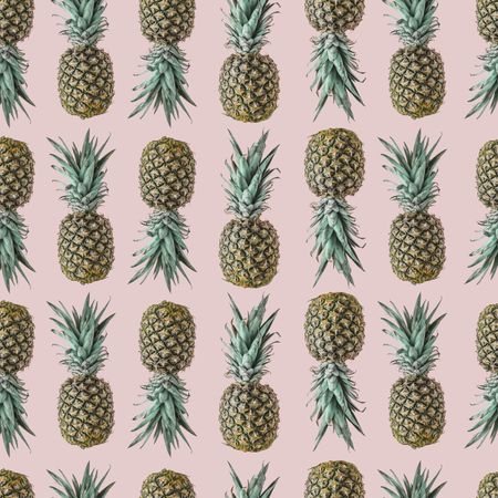 Seamless pineapple pattern with blush pastel background