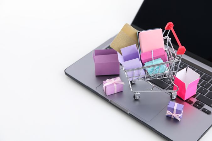 Concept of online shopping, and discounts