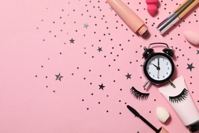 False eyelashes, concept of different makeup accessories