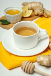 Cold treatment, healthcare concept - tea with ginger