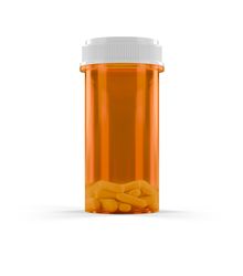Blank Prescription Medicine Bottle and Pills