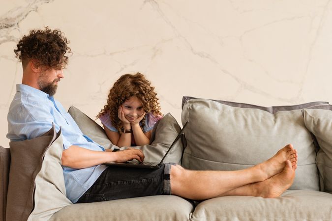 Father Home Office with daughter