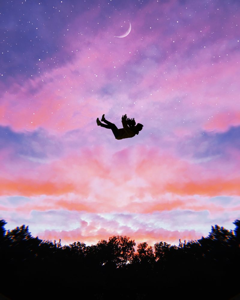person falling from the sky