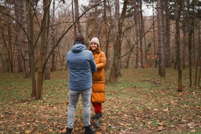 Lovebirds dancing in the park.