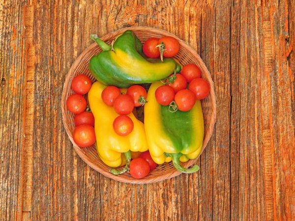 Vegetables On Wooden Background