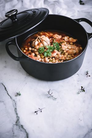 Cooked vegetables of vigil potaje stew